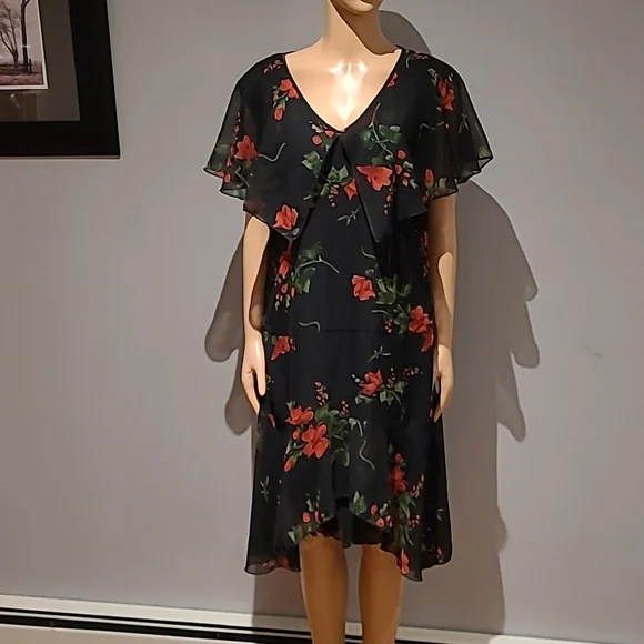 Hell Bunny Vixen Lily inspired sheer crepe dress size L - Picture 4 of 10